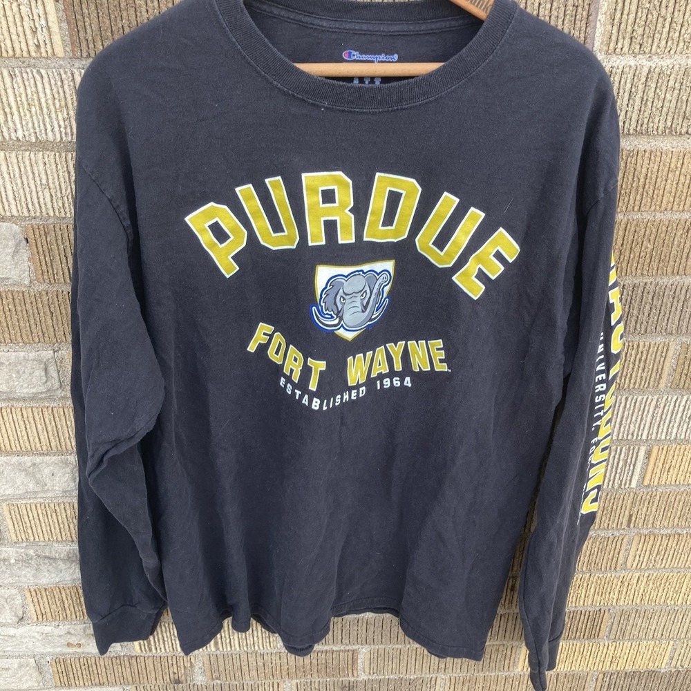 Purdue‎ Fort Wayne Mastodons Mens Long Sleeve Champion Black IPFW Base Layer